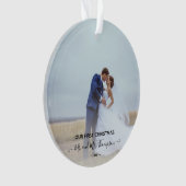 Onze eerste kerstvrouw trouwde Mr. Mrs. Foto Elega Ornament (voorkant)