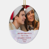 Onze eerste kerstvrouw trouwde Mr & Mrs. Keramisch Ornament (Rechts)