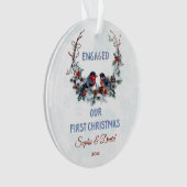 Onze eerste kerstwinter met bullfinches ornament (voorkant)