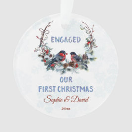 Onze eerste kerstwinter met bullfinches ornament