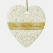 Onze eerste kerstwitte goudkangoeroe versiering keramisch ornament (Rechts)