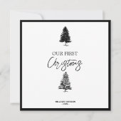 Onze eerste kerstzwarte en witte Passen getrouwd,  Feestdagenkaart (Voorkant)