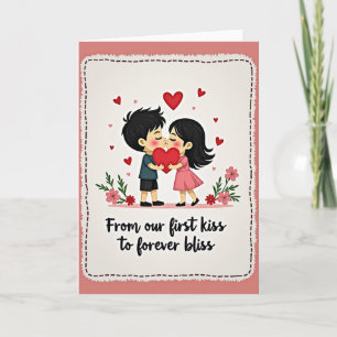 Onze Eerste Kus Liefdeskaart Kaart