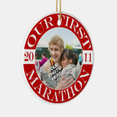Onze eerste marathon - 2011 keramisch ornament (Rechts)