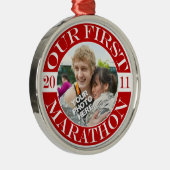 Onze eerste marathon - 2011 metalen ornament (Rechts)