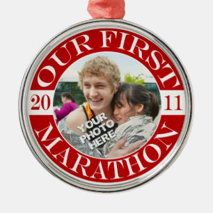 Onze eerste marathon - 2011 metalen ornament