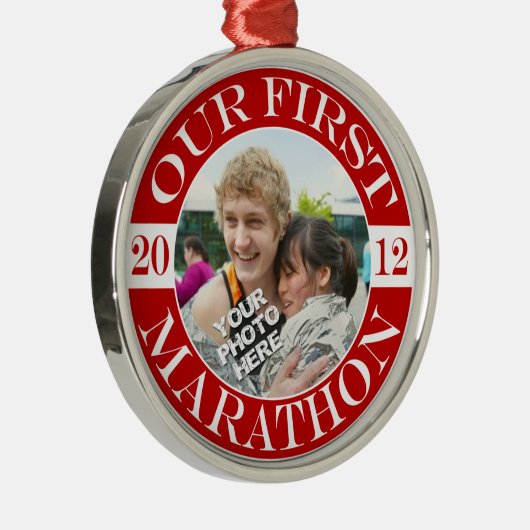 Onze eerste marathon - 2012 metalen ornament (Rechts)