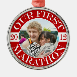 Onze eerste marathon - 2012 metalen ornament