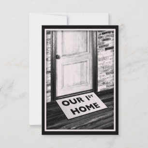 onze eerste mat foto van de thuisdeur kaart