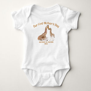 Onze Eerste Moederdag, Baby Giraffe aangepaste naa Romper