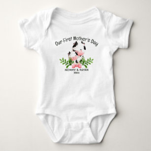 Onze Eerste Moederdag, Baby Koe aangepaste naam Ba Romper