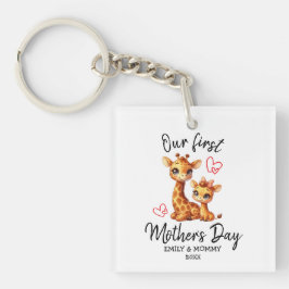 ONZE EERSTE MOEDERDAG BABY&MAMA GIRAFFE SLEUTELHANGER