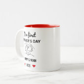 Onze eerste Moederdag, de eerste Moederdag-cadeaus Tweekleurige Koffiemok (Voorkant links)