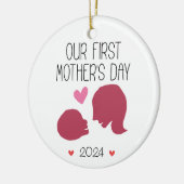 Onze eerste Moederdag eerste keer mam gepersonalis Keramisch Ornament (Links)