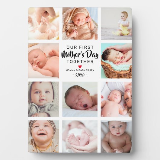 Onze eerste Moederdag fotocollage Fotoplaat (voorkant)
