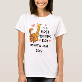 Onze eerste Moederdag Giraffe 2025 T-shirt