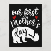 Onze eerste Moederdag Hartjes Mama Beer Cadeau, 2/ Briefkaart (Voorkant)