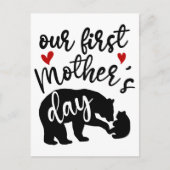 Onze eerste Moederdag hoort mama Beer Gift, 1/2 Briefkaart (Voorkant)
