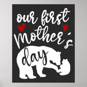 Onze eerste Moederdag hoort mama Beer Gift, 2/2 Poster
