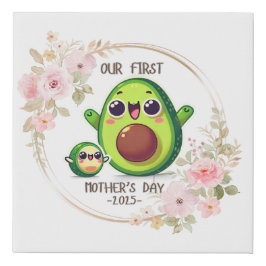 Onze eerste moederdag imitatie canvas print