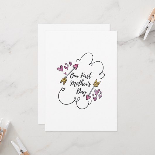 Onze eerste Moederdag Kaart (Voorkant / Achterkant in situ)