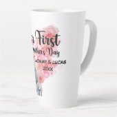 Onze eerste Moederdag mama en Baby olifanten Latte Mok (Rechterhoek)