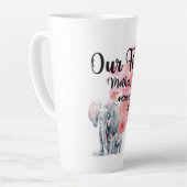 Onze eerste Moederdag mama en Baby olifanten Latte Mok (Linkerhoek)