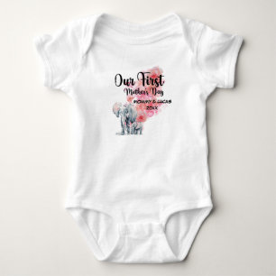 Onze eerste Moederdag mama en Baby olifanten Romper