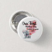 Onze eerste Moederdag mama en Baby olifanten Ronde Button 3,2 Cm (Voorkant /achterkant)