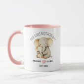 Onze eerste Moederdag, Olifant Moeder en Baby Mug Mok (Links)