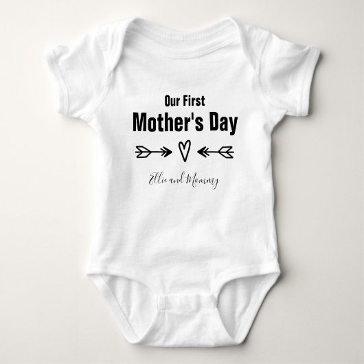 Onze eerste Moederdag op maat Romper (Voorkant)