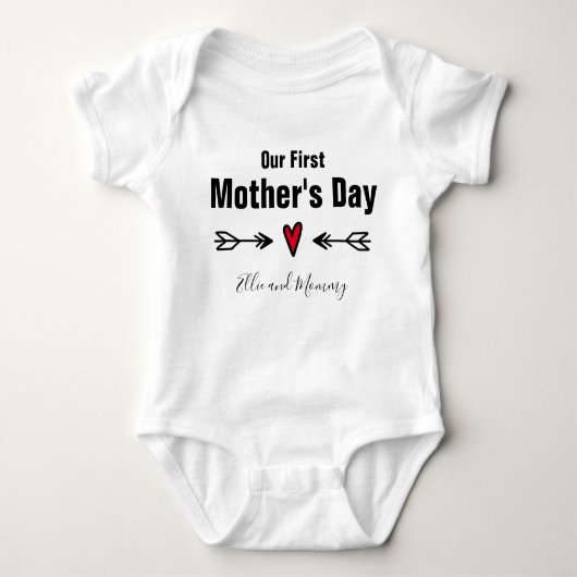 Onze eerste Moederdag op maat Romper (Voorkant)