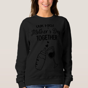 Onze eerste Moederdag Samen Baby Bottle Moeder Trui