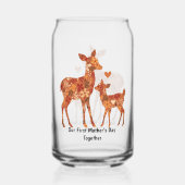 Onze Eerste Moederdag Samen – Bloemendee Drinkglas Blikvorm Glas (Achterkant)