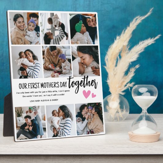 Onze eerste Moederdag samen! Fotocollage Fotoplaat (Zijkant)