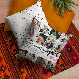 Onze eerste Moederdag samen! Fotocollage Kussen
