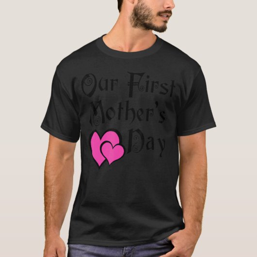 Onze eerste Moederdag Samen Hart Moederdag T-shirt (Voorkant)