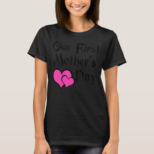 Onze eerste Moederdag Samen Hart Moederdag T-shirt (Voorkant)