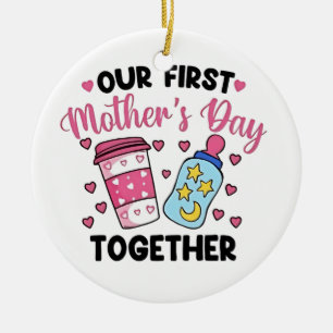 Onze eerste moederdag samen koppels huwelijk keramisch ornament