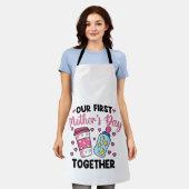 Onze eerste moederdag samen trouwen schort (Gedragen)
