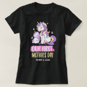 Onze eerste Moederdag Unicorn aangepaste naam T-shirt (Design voorkant)