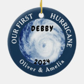 Onze eerste orkaan Debby Custom Florida City Naam Keramisch Ornament (Achterkant)