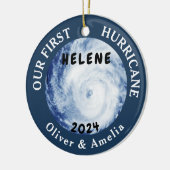 Onze eerste orkaan Helene | Naam aangepast paar Keramisch Ornament (Links)