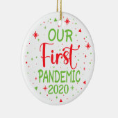 Onze eerste pandemie 2020 keramisch ornament (Rechts)