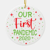 Onze eerste pandemie 2020 keramisch ornament (Voorkant)