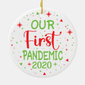 Onze eerste pandemie 2020 keramisch ornament (Achterkant)