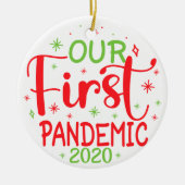 Onze eerste pandemie 2020 keramisch ornament (Voorkant)