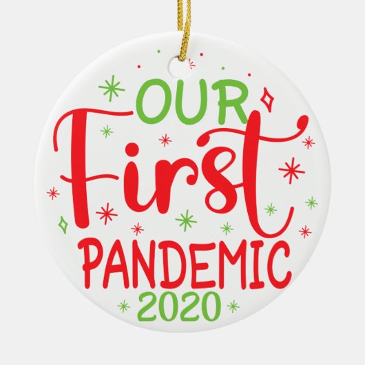 Onze eerste pandemie 2020 keramisch ornament (Voorkant)