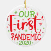 Onze eerste pandemie 2020 keramisch ornament (Achterkant)