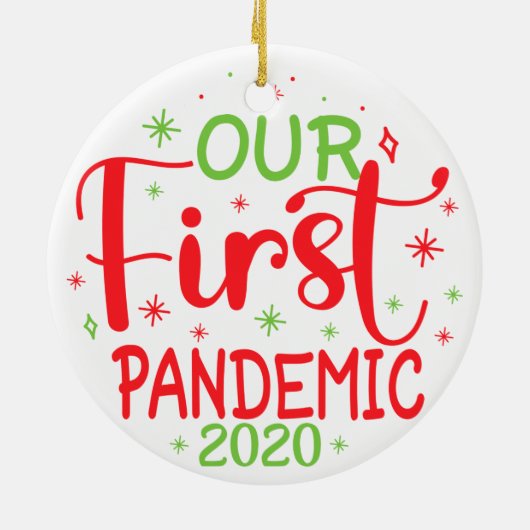 Onze eerste pandemie 2020 keramisch ornament (Achterkant)